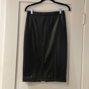 Vegan leather midi skirt